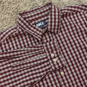 BKE Men's Burgundy Checkered Shirt
